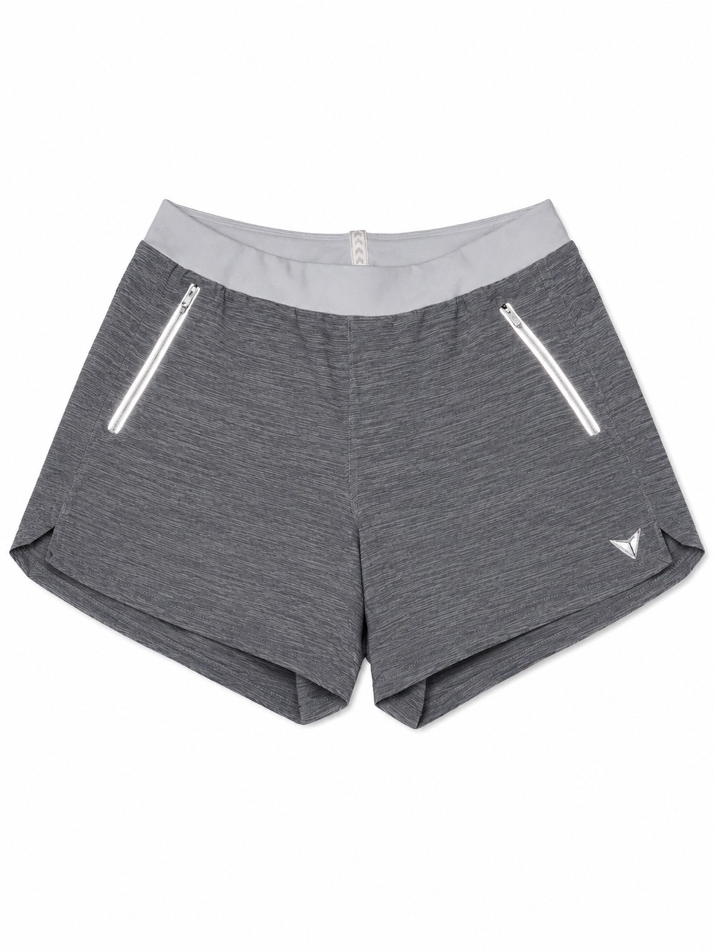 NWT KORSA Embrace 5” Running Shorts Gray Reflective Zip Pockets Lined Size Small